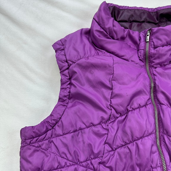 Columbia Purple Quilted Puffer Vest Full Zip Stand Collar Women's XL Warm Winter - Picture 5 of 16
